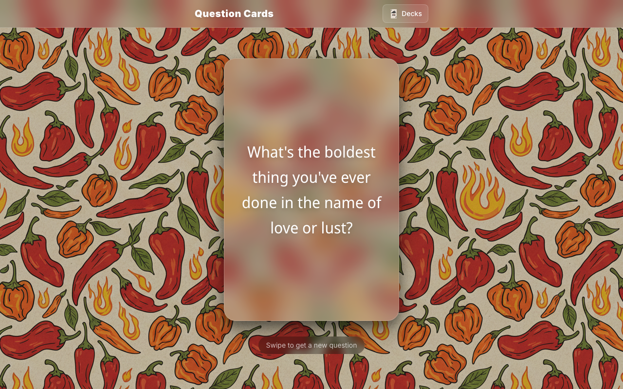 Screenshot of Question Cards